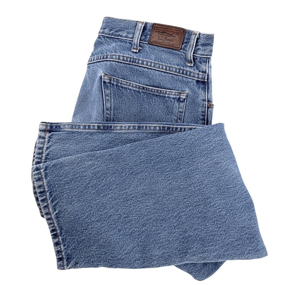 LL Bean Jeans Mens 35x29 Blue Good Classic Fit Straight Leg Denim 320626